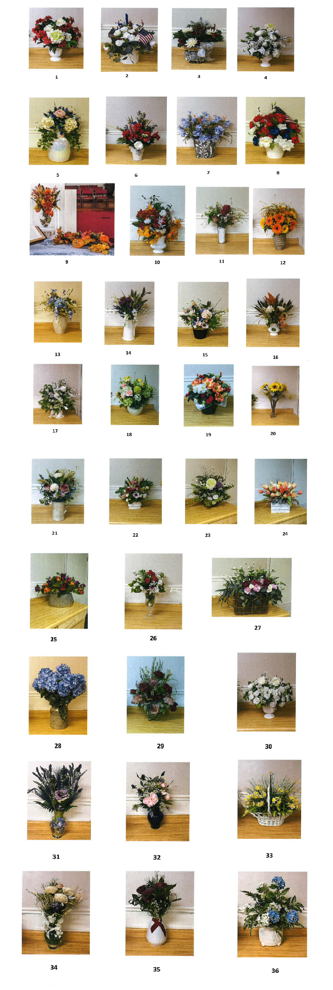 Altar Flower Selections