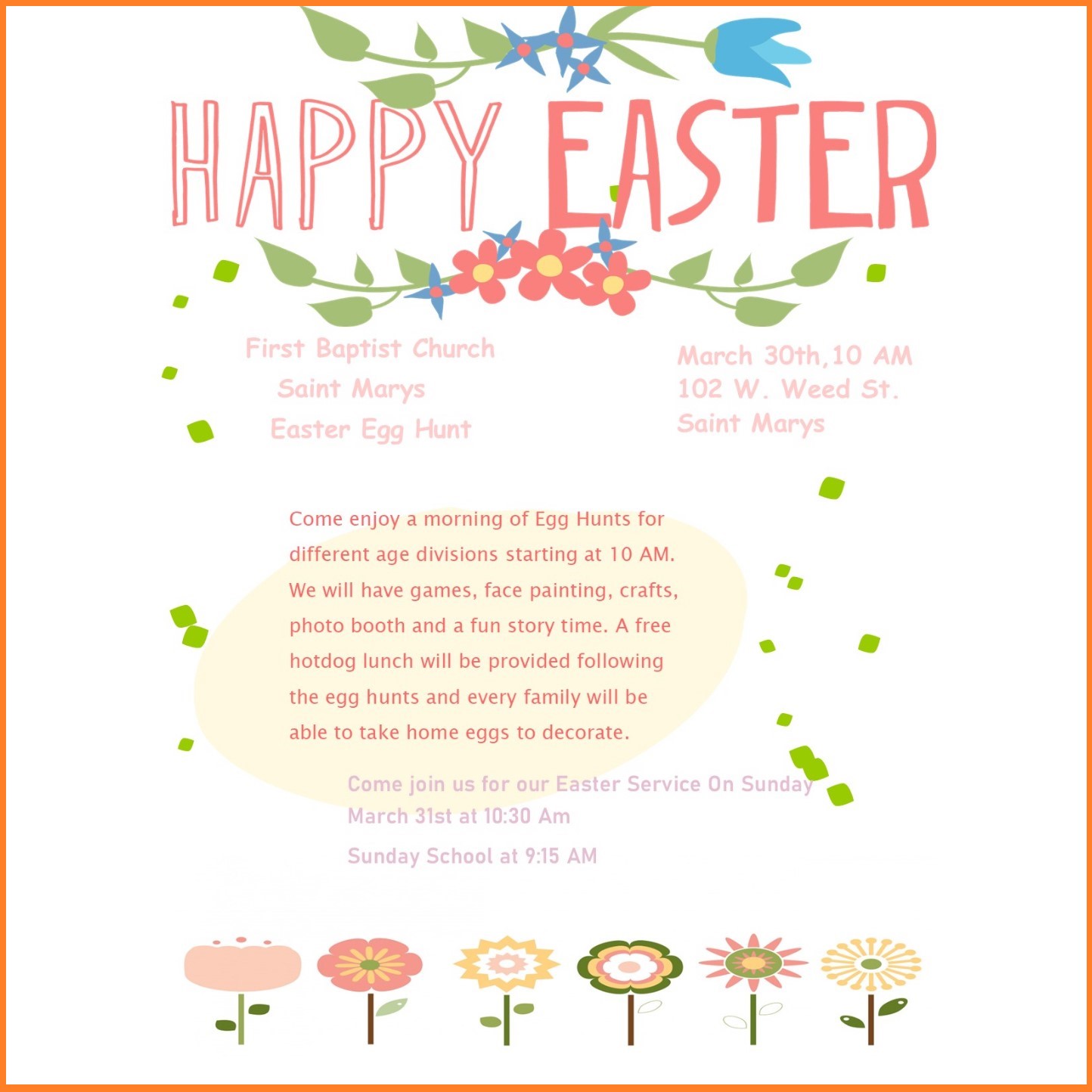 Children's Easter Egg Hunt and More!  Saturday, March 30th, 10:00 AM