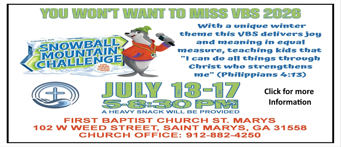Vacation Bible School July 13th-17th Nightly 5:00 - 8:30